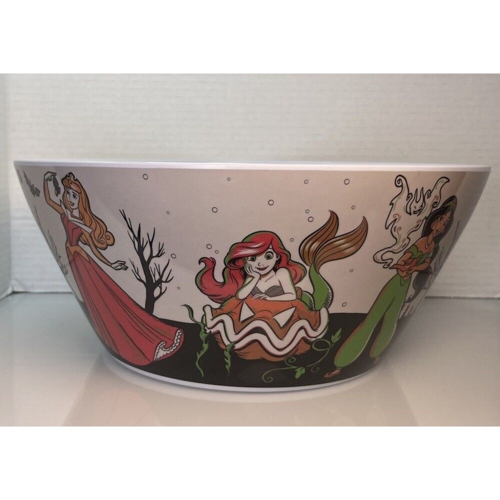 Disney Princess Evil Halloween Candy Popcorn Bowl Large Melamine Pumpkins Spooky